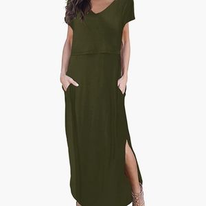 Olive green nursing/maternity nursing dress
